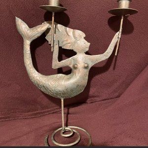 Mermaid skinny candle holder or display